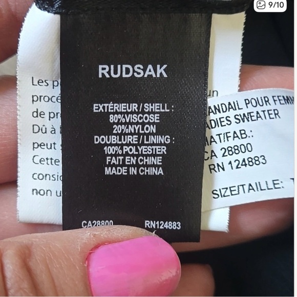 Rudsak Dionne Sweater, Black, Size Medium - Picture 12 of 14